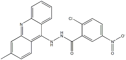 N'-(3-メチルアクリジン-9-イル)-2-クロロ-5-ニトロベンズヒドラジド 化学構造式