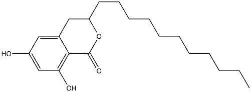 3,4-Dihydro-6,8-dihydroxy-3-(undecyl)-1H-2-benzopyran-1-one Structure