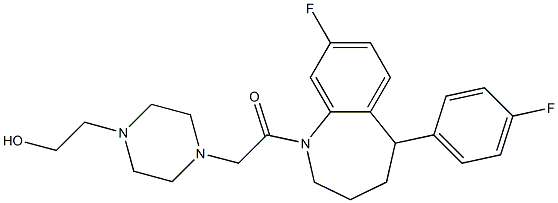 2,3,4,5-Tetrahydro-8-fluoro-5-(4-fluorophenyl)-1-[[4-(2-hydroxyethyl)-1-piperazinyl]acetyl]-1H-1-benzazepine