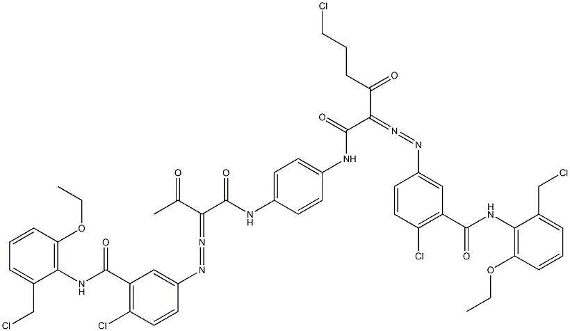 3,3'-[2-(2-Chloroethyl)-1,4-phenylenebis[iminocarbonyl(acetylmethylene)azo]]bis[N-[2-(chloromethyl)-6-ethoxyphenyl]-6-chlorobenzamide]