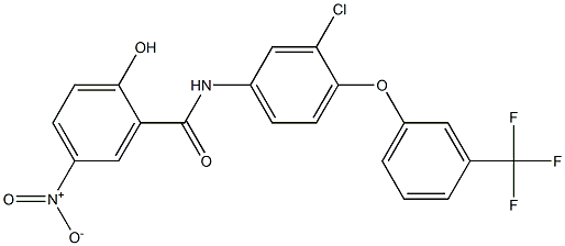 2-Hydroxy-5-nitro-N-[3-chloro-4-(3-trifluoromethylphenoxy)phenyl]benzamide,,结构式