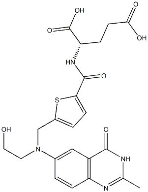 (S)-2-[5-[[N-[(3,4-Dihydro-2-methyl-4-oxoquinazolin)-6-yl]-N-(2-hydroxyethyl)amino]methyl]-2-thienylcarbonylamino]glutaric acid Structure