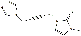 3-Methyl-1-[4-(1H-imidazol-1-yl)-2-butynyl]-1H-imidazol-2(3H)-one 结构式