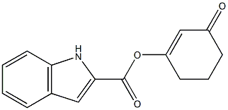 1H-Indole-2-carboxylic acid 3-oxocyclohexa-1-enyl ester Struktur