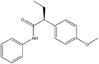 [S,(+)]-2-(p-メトキシフェニル)-N-フェニルブチルアミド 化学構造式