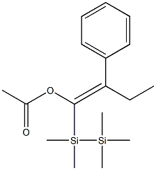 (E)-1-(1,1,2,2,2-Pentamethyldisilanyl)-2-phenyl-1-buten-1-ol acetate 结构式