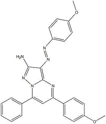 2-Amino-3-(4-methoxyphenylazo)-5-(4-methoxyphenyl)-7-phenylpyrazolo[1,5-a]pyrimidine Structure