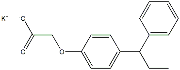 2-[4-(1-Phenylpropyl)phenoxy]acetic acid potassium salt Struktur
