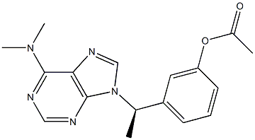 9-[(R)-1-(3-Acetyloxyphenyl)ethyl]-N,N-dimethyl-9H-purin-6-amine,,结构式