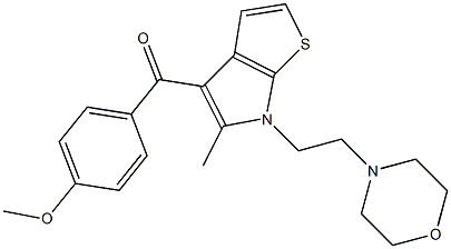 (4-Methoxyphenyl)[6-(2-morpholinoethyl)-5-methyl-6H-thieno[2,3-b]pyrrol-4-yl]methanone,,结构式