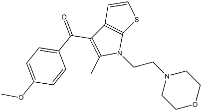 (4-Methoxyphenyl)[6-(2-morpholinoethyl)-5-methyl-6H-thieno[2,3-b]pyrrol-4-yl]methanone Structure