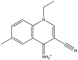 1-Ethyl-6-methyl-3-cyano-1,4-dihydroquinolin-4-iminium 结构式