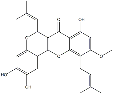  2,3,8-Trihydroxy-10-methoxy-6-(2-methyl-1-propenyl)-11-(3-methyl-2-butenyl)-6H,7H-[1]benzopyrano[4,3-b][1]benzopyran-7-one