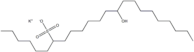 14-Hydroxytricosane-7-sulfonic acid potassium salt Structure