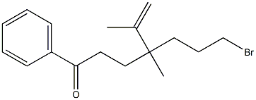 1-Phenyl-7-bromo-4-methyl-4-(1-methylethenyl)-1-heptanone,,结构式