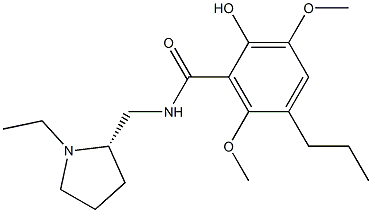 2-Hydroxy-3,6-dimethoxy-5-propyl-N-[[(2S)-1-ethylpyrrolidin-2-yl]methyl]benzamide Structure