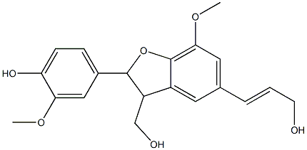 (E)-3-[2-(3-Methoxy-4-hydroxyphenyl)-3-(hydroxymethyl)-7-methoxy 2,3-dihydrobenzofuran-5-yl]allyl alcohol Struktur