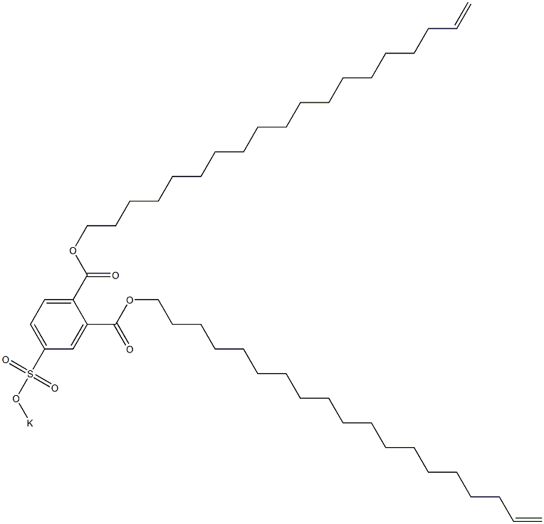 4-(Potassiosulfo)phthalic acid di(18-nonadecenyl) ester Struktur