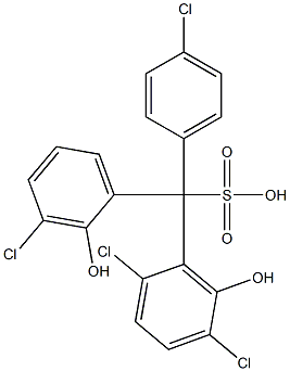 (4-Chlorophenyl)(3-chloro-2-hydroxyphenyl)(2,5-dichloro-6-hydroxyphenyl)methanesulfonic acid Structure