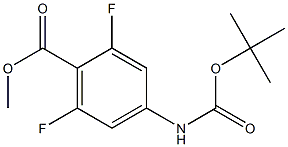 2,6-Difluoro-4-[(tert-butyloxycarbonyl)amino]benzoic acid methyl ester Struktur