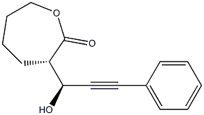 (3S)-3-[(S)-1-Hydroxy-3-phenyl-2-propyn-1-yl]tetrahydrooxepin-2(3H)-one Structure
