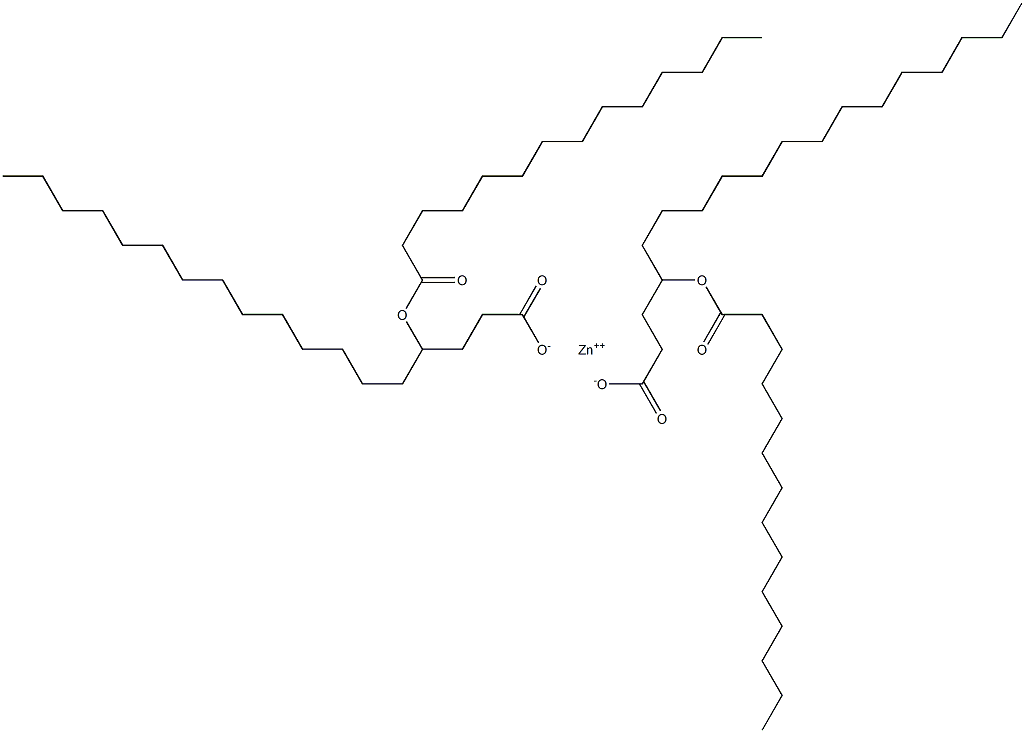 Bis(4-myristoyloxyoctadecanoic acid)zinc salt 结构式