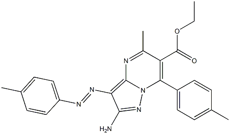 2-Amino-3-(4-methylphenylazo)-5-methyl-7-(4-methylphenyl)pyrazolo[1,5-a]pyrimidine-6-carboxylic acid ethyl ester Structure