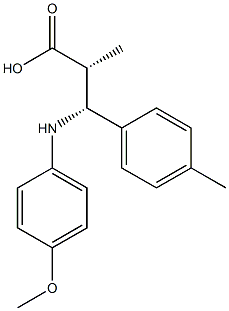 (2R,3R)-2-メチル-3-(4-メチルフェニル)-3-(4-メトキシフェニルアミノ)プロピオン酸 化学構造式