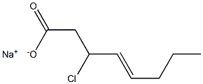 3-Chloro-4-octenoic acid sodium salt Struktur