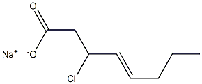 3-Chloro-4-octenoic acid sodium salt Structure