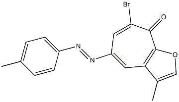 7-Bromo-3-methyl-5-(4-methylphenylazo)-8H-cyclohepta[b]furan-8-one,,结构式