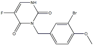 3-(3-ブロモ-4-メトキシベンジル)-5-フルオロウラシル 化学構造式