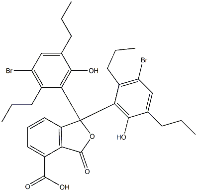 1,1-Bis(3-bromo-6-hydroxy-2,5-dipropylphenyl)-1,3-dihydro-3-oxoisobenzofuran-4-carboxylic acid Struktur