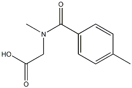 [N-(4-メチルベンゾイル)-N-メチルアミノ]酢酸 化学構造式