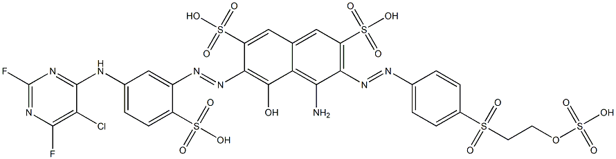 4-Amino-6-[[5-[(5-chloro-2,6-difluoro-4-pyrimidinyl)amino]-2-sulfophenyl]azo]-5-hydroxy-3-[[4-[[2-(sulfooxy)ethyl]sulfonyl]phenyl]azo]-2,7-naphthalenedisulfonic acid Structure