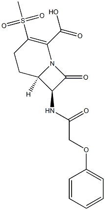 (6R,7S)-7-[(Phenoxyacetyl)amino]-3-(methylsulfonyl)-8-oxo-1-azabicyclo[4.2.0]oct-2-ene-2-carboxylic acid Struktur