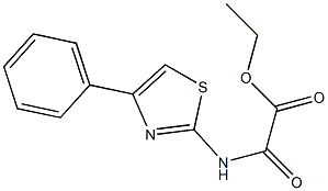 2-[[4-フェニルチアゾール-2-イル]アミノ]-2-オキソ酢酸エチル 化学構造式