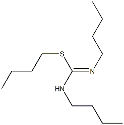 N,N'-Dibutylcarbamimidothioic acid butyl ester,,结构式