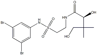 [S,(-)]-N-[2-[(3,5-Dibromophenyl)sulfamoyl]ethyl]-2,4-dihydroxy-3,3-dimethylbutyramide Structure