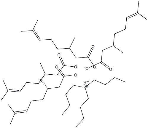 (S)-3,7-Dimethyl-6-octenoic acid tributyltin(IV) salt Struktur