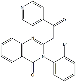 3-(2-Bromophenyl)-2-(4-pyridinylcarbonylmethyl)quinazolin-4(3H)-one 结构式