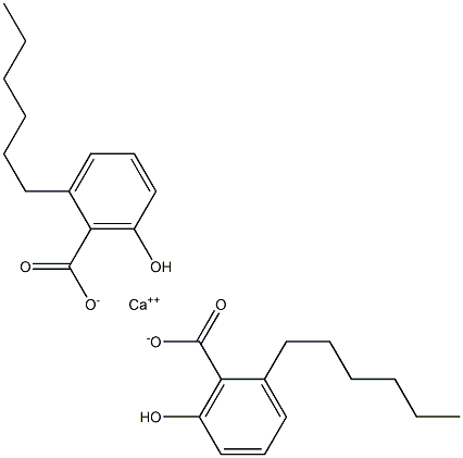 ビス(2-ヘキシル-6-ヒドロキシ安息香酸)カルシウム 化学構造式