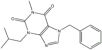 7-ベンジル-3-(2-メチルプロピル)-1-メチルキサンチン 化学構造式