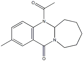5a,6,7,8,9,10-ヘキサヒドロ-5-アセチル-2-メチルアゼピノ[2,1-b]キナゾリン-12(5H)-オン 化学構造式