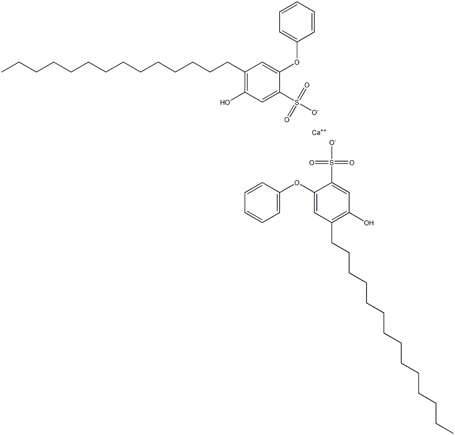Bis(4-hydroxy-5-tetradecyl[oxybisbenzene]-2-sulfonic acid)calcium salt,,结构式