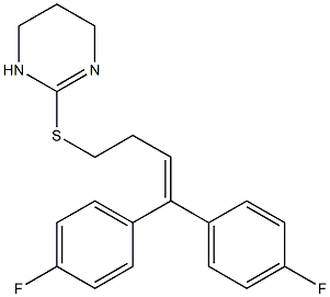 2-[4,4-Bis(4-fluorophenyl)-3-butenylthio]-3,4,5,6-tetrahydropyrimidine Struktur