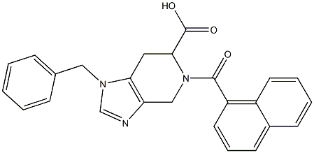 1-ベンジル-4,5,6,7-テトラヒドロ-5-(1-ナフトイル)-1H-イミダゾ[4,5-c]ピリジン-6-カルボン酸 化学構造式