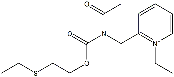1-エチル-2-[N-アセチル-N-[2-[エチルチオ]エトキシカルボニル]アミノメチル]ピリジニウム 化学構造式