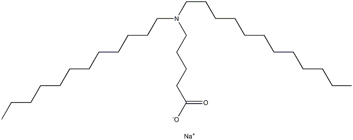 5-(ジドデシルアミノ)吉草酸ナトリウム 化学構造式