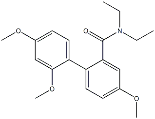 N,N-ジエチル-2',4,4'-トリメトキシ[1,1'-ビフェニル]-2-カルボアミド 化学構造式